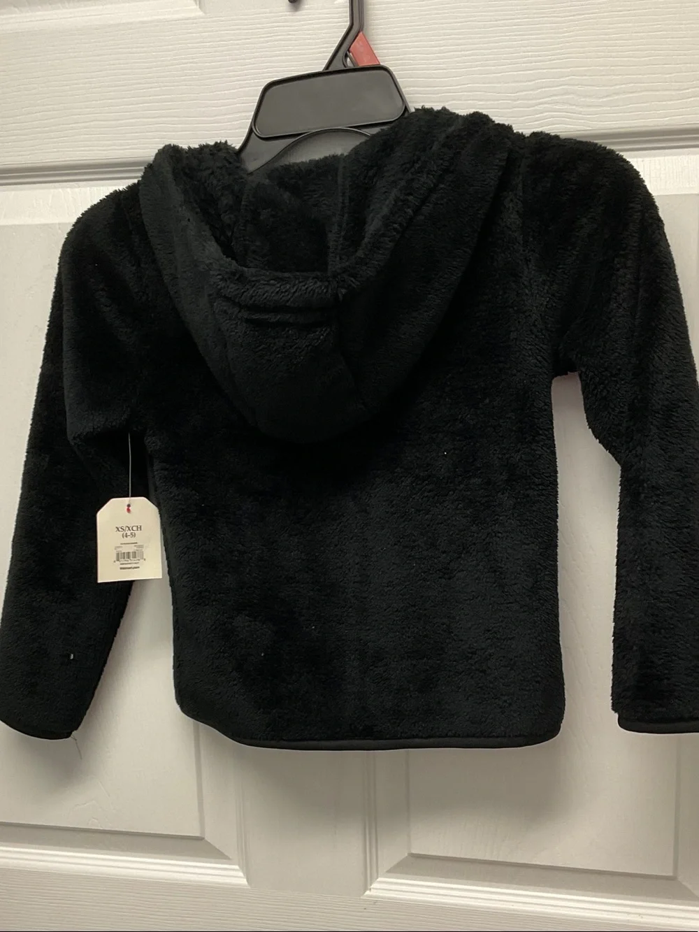 Faded Glory Black Plush Hoodie Jacket